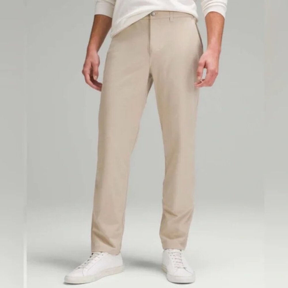 Lululemon ABC Classic Fit Trousers Mens Size 33x30 Beige Warpstreme Pants